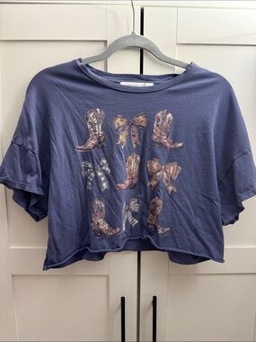 Altar'd State Lavender Boxy Crop Tee